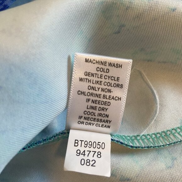 Spense Turquoise Blue Fit & Flare Dress Size 10 Sleeveless Tropical Hawaiian - Picture 9 of 12